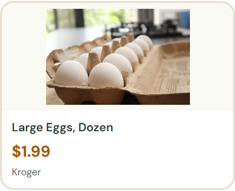 Large Eggs, Dozen at Kroger &mdash; $1.99