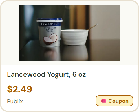 Lancewood Yogurt, 6 oz at Publix &mdash; $2.49 with coupon