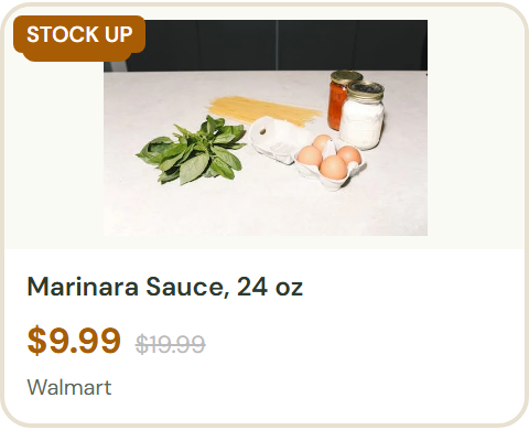 Marinara Sauce, 24 oz at Walmart &mdash; $9.99, 50% off, stock up